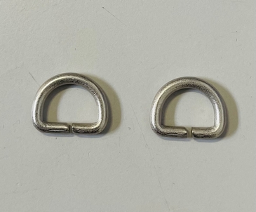 D-ring 15 mm metaal, in zilver, p. 10 st.